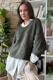 Hygge Boucle Slouch Knit Khaki